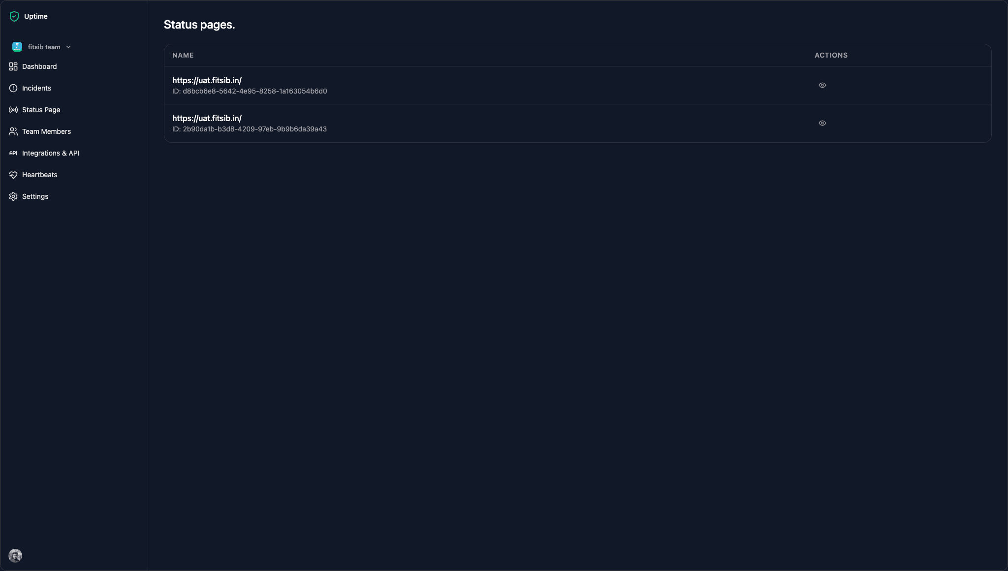 Uptime Screenshot 9